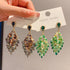 Handmade Boho Rhinestone Earrings Vintage Dangle Drop Earrings