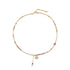 Linglang Handmade Colorful Beaded Necklace Natural Stone Pendant Necklace Freshwater Pearl Jewelry