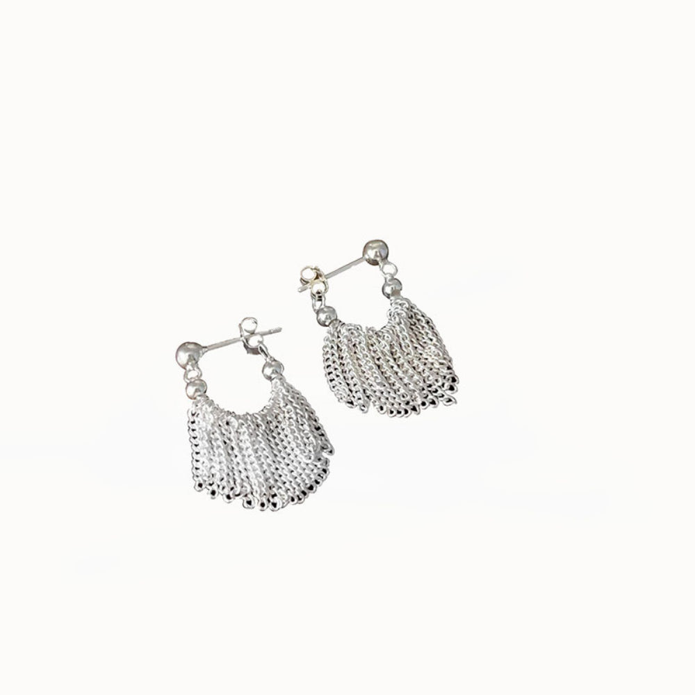 Trendy S925 Sterling Silver Earrings Fringed Earrings Dangle Earrings