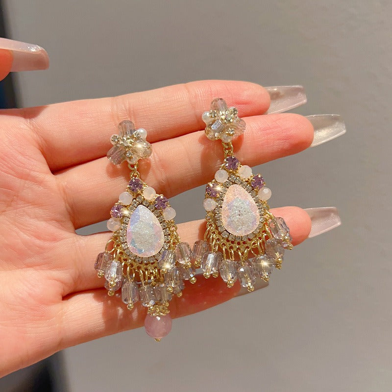 Linglang Handmade Beaded Earrings Boho Statement Earrings Retro Dangle Drop Earrings