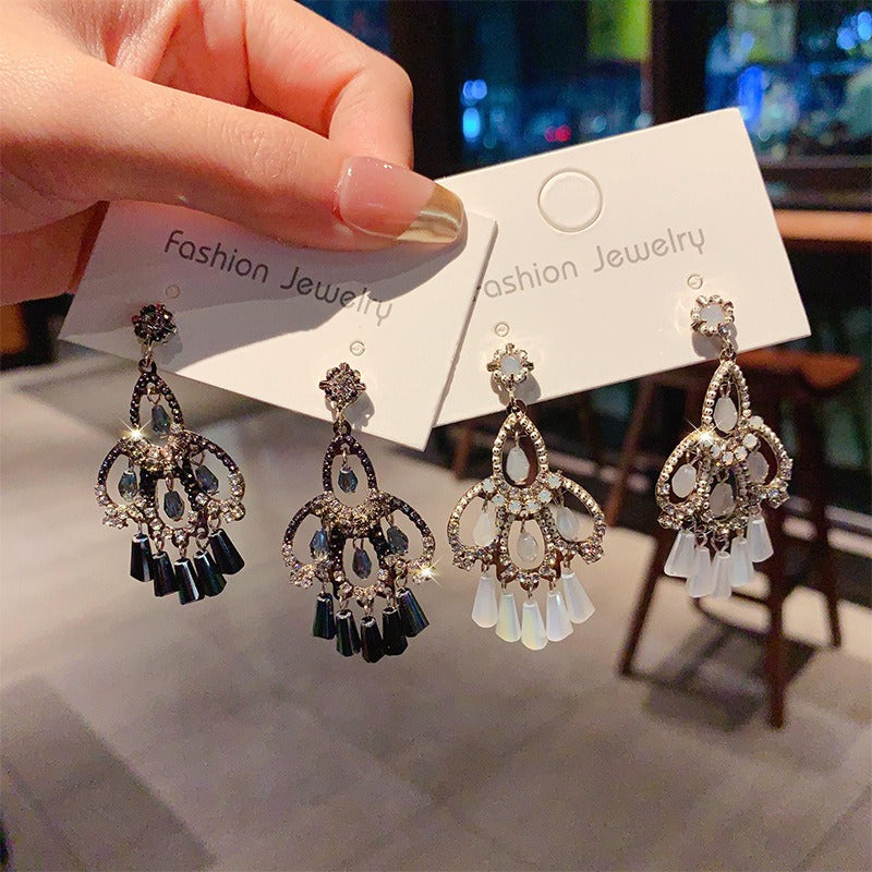 S925 Silver Boho Earrings Sterling Drop Earrings Dangle Beaded Earrings
