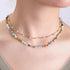 Linglang Boho Handmade Amazonite Natural Stone Beaded Necklace Healing Crystal Choker Necklace