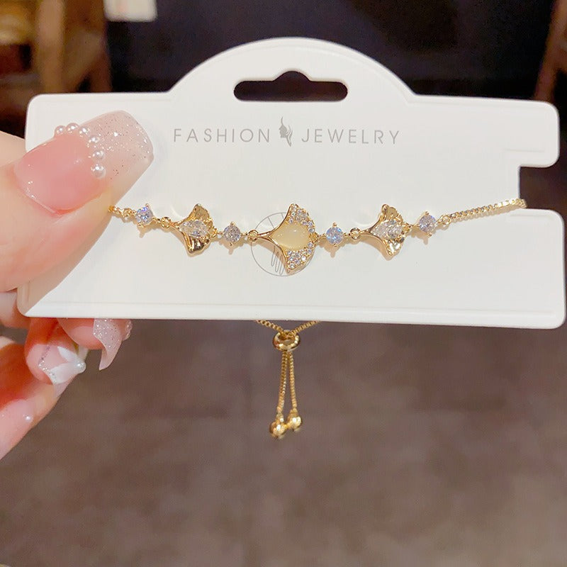 Dainty Opal 14K Gold Plated Bracelet Beaded Bracelet
