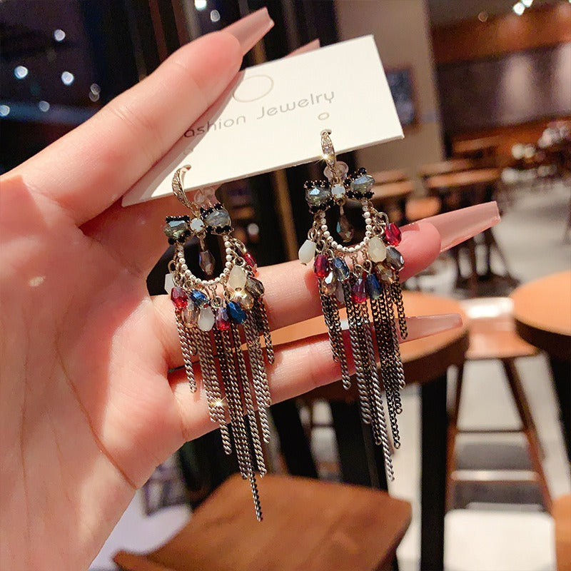 Handmade Boho Beaded Earrings Retro Tassel Earrings Drop Dangle Earrings