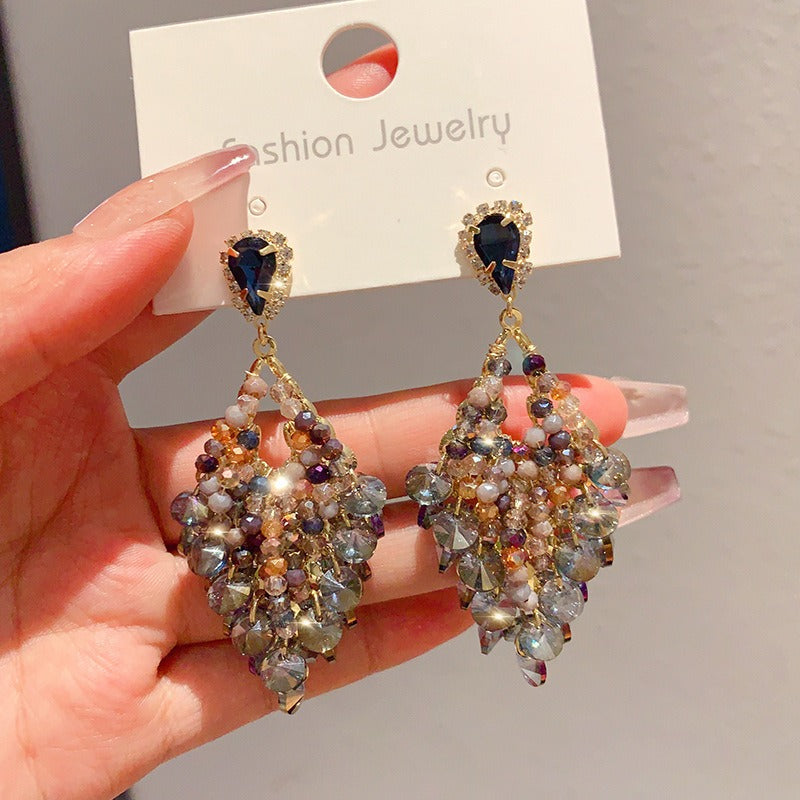 Handmade Boho Rhinestone Earrings Vintage Dangle Drop Earrings