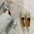 Soft Silver Ballet Flats Shoes Slip on Flats Retro Pointed Toe Flats Women's Flats