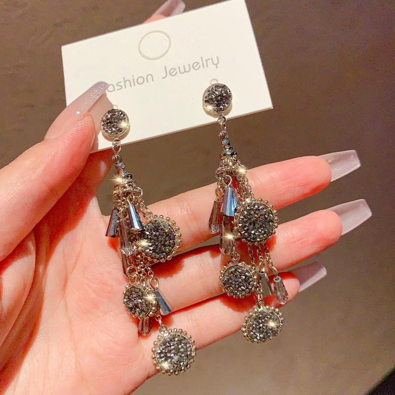 S925 Silver Earrings Boho Drop Earrings Long Beaded Dangle Earrings