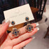 Sterling Boho Drop Earrings Retro Beaded Earrings Vintage Rhinestone Dangle Earrings