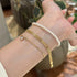 18K Gold Plated Flat Grid Bracelet Retro Bracelet Stack Adjustable Chain Bracelet Gold Jewelry for Women