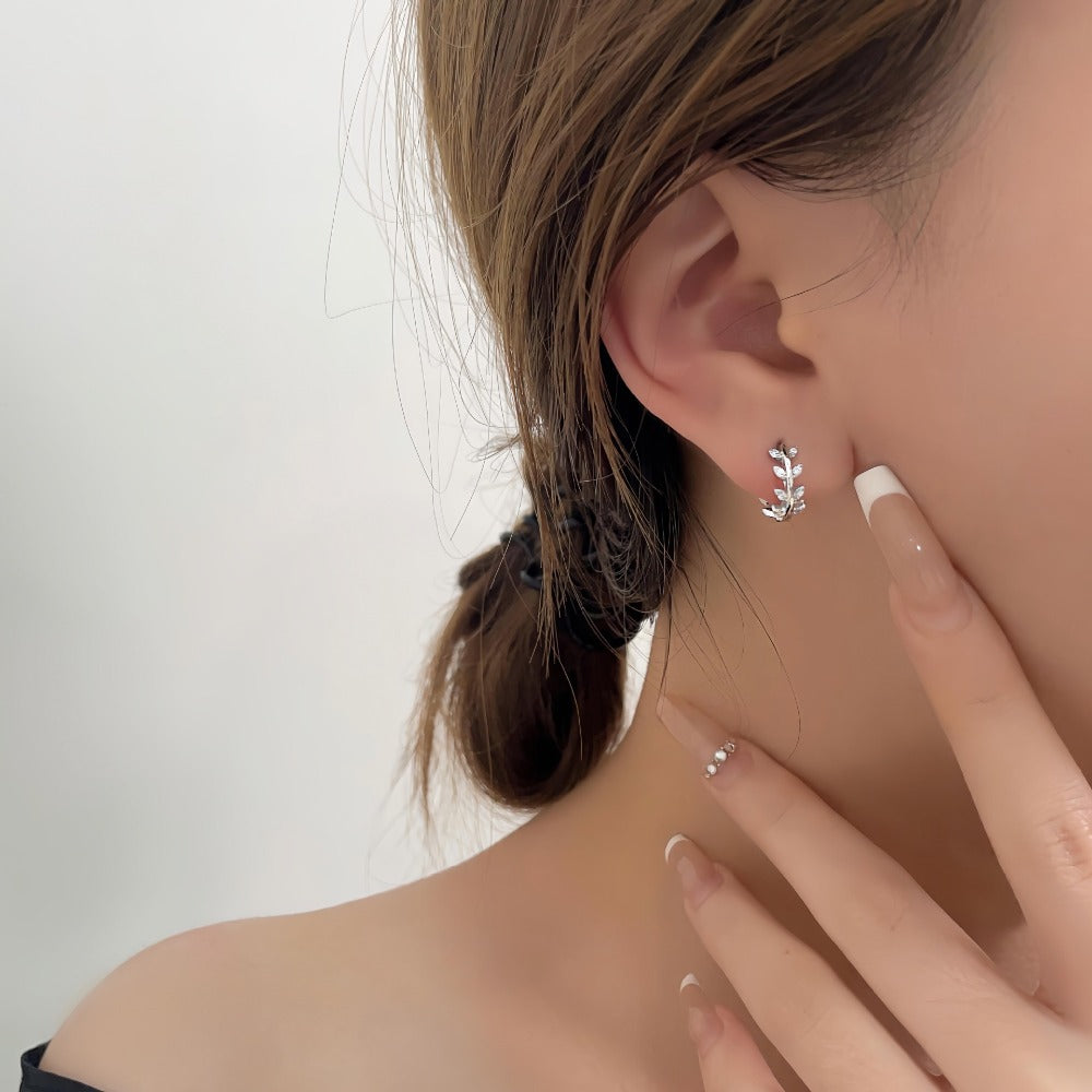 Linglang S925 Sterling Silver Cuff Earrings Dainty Sterling Silver Earrings Trendy Hoop Earrings