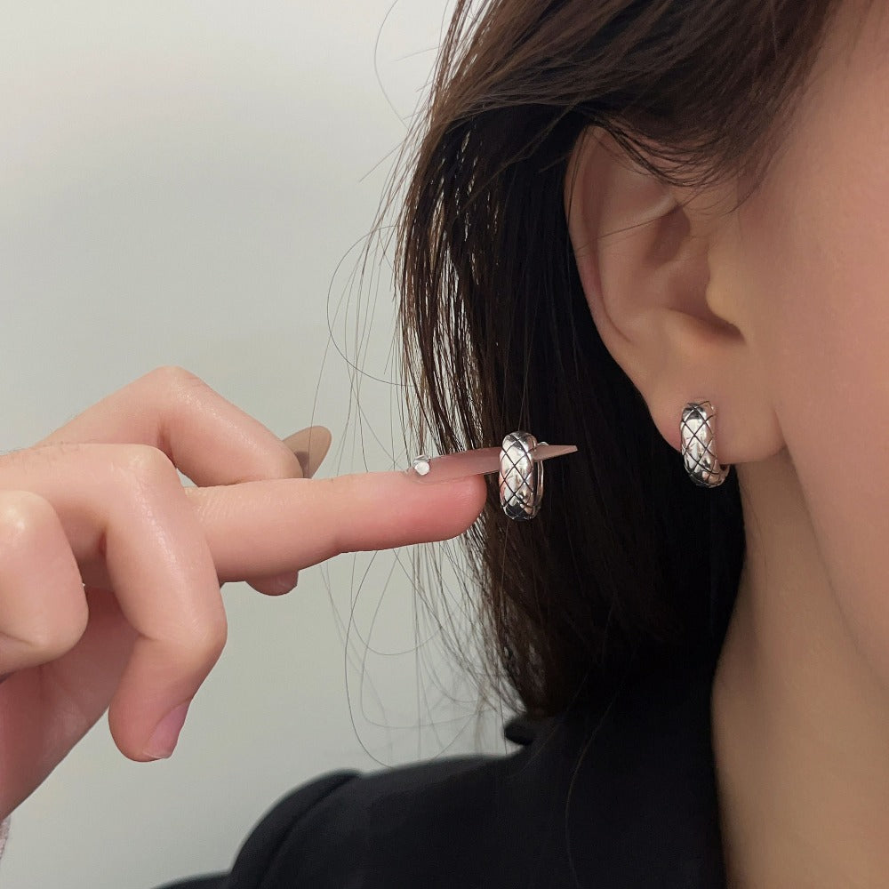 Linglang S925 Silver Hoop Earrings Minimalist Earrings Jewelry for Girls Dainty Hypoallergenic Earrings