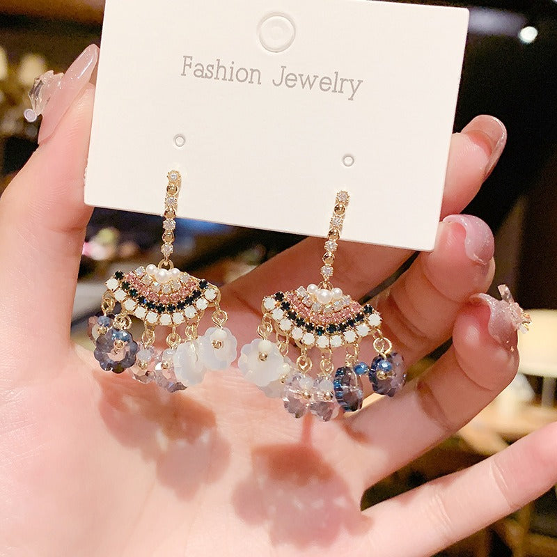 Linglang Beaded Drop Earrings for Women Handmade Colored Boho Statement Earrings Retro Dangle Earrings Jewelry Gifts