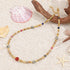 Linglang Retro Natural Red Aventurine Stone Beaded Necklace Boho Necklaces for Women Handmade Jewelry