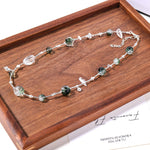 Linglang Summer Vibe Crystal Necklace Natural Stone Beaded Necklaces Charm Necklace Healing Crystal Jewelry Gift