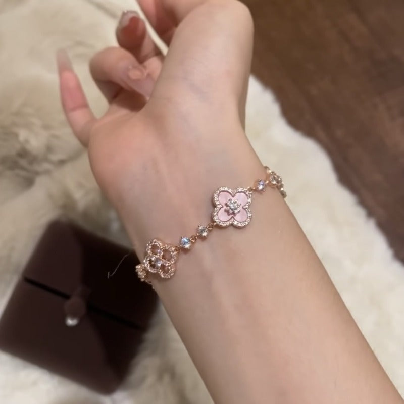 18K Gold Plated Clover Lucky Bracelet Cleef Bracelets Gold Bracelet Trendy Jewelry Gifts