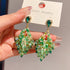 Handmade Boho Rhinestone Earrings Vintage Dangle Drop Earrings