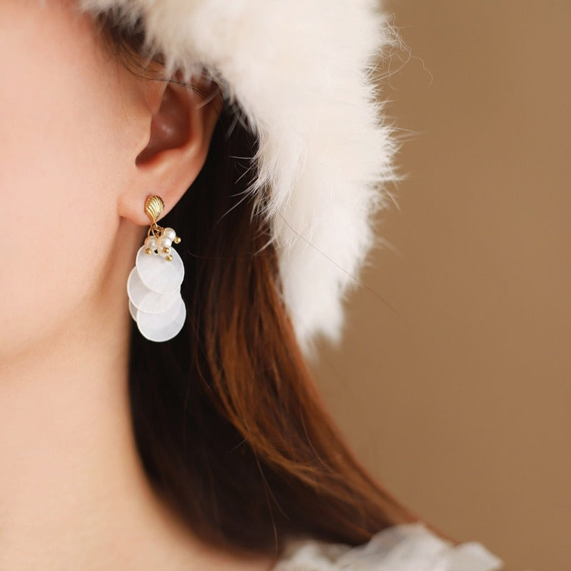 Linglang Light Weight Gold Plated Earrings Hypoallergenic Pearl Earrings Trendy Drop Earrings Gold Jewelry Gifts