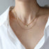 Linglang 18K Gold Plated Layered Necklace Retro Beaded Necklace Chain Gold Dainty Choker for Women