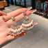 S925 Silver Handmade Natural Pearl Earrings Boho Beaded Drop Earrings