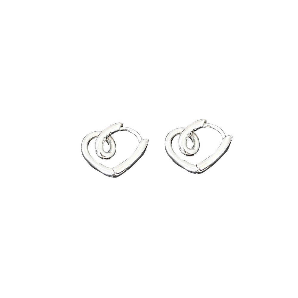 Linglang S925 Small Hoop Earrings Heart Shape Sterling Silver Earrings for Women Gifts Trendy Huggie Hoop Earrings