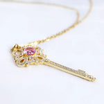 925 Sterling Silver Gold-plated Snowflower Key Adjustable Necklace