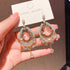 Linglang Handmade Silver Earrings Boho Beaded Earrings Vintage Heart-shaped Drop Earrings Boho Jewelry