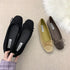 Retro Slip on Flat Shoes Velvet Flats Shoes Comfortable Ballet Flats Pointed Toe Flats Women's Flats