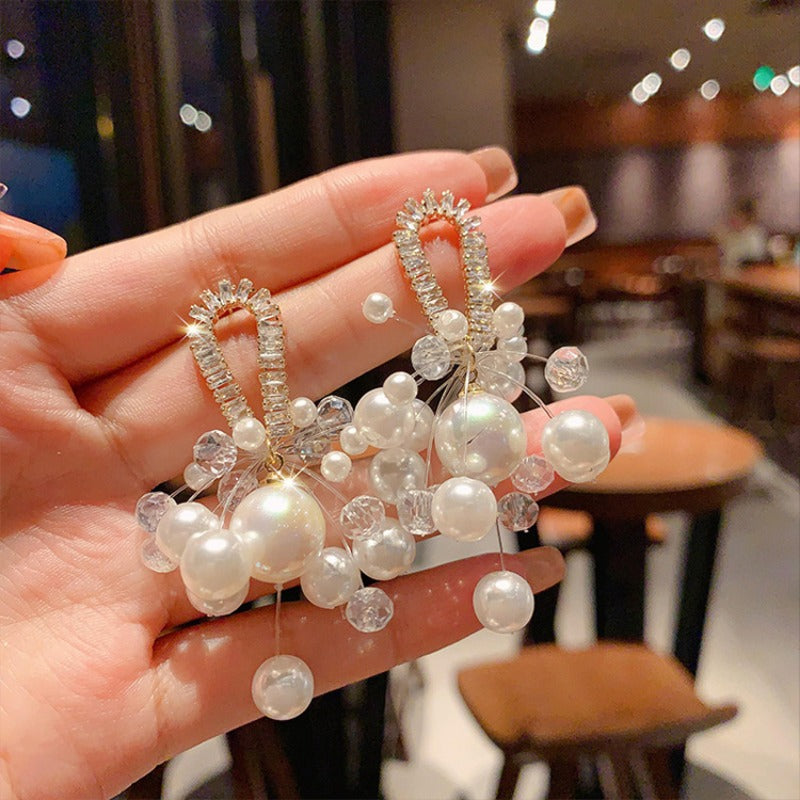 Linglang Boho Earrings for Women Trendy Pearl Earrings Beaded Earrings Stud Earrings Pearl Jewelry