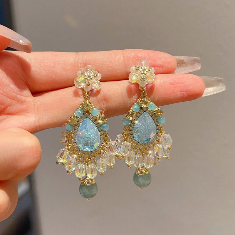 Linglang Handmade Beaded Earrings Boho Statement Earrings Retro Dangle Drop Earrings