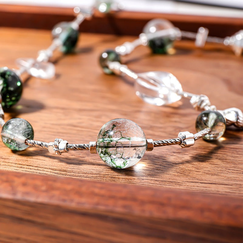 Linglang Summer Vibe Crystal Necklace Natural Stone Beaded Necklaces Charm Necklace Healing Crystal Jewelry Gift