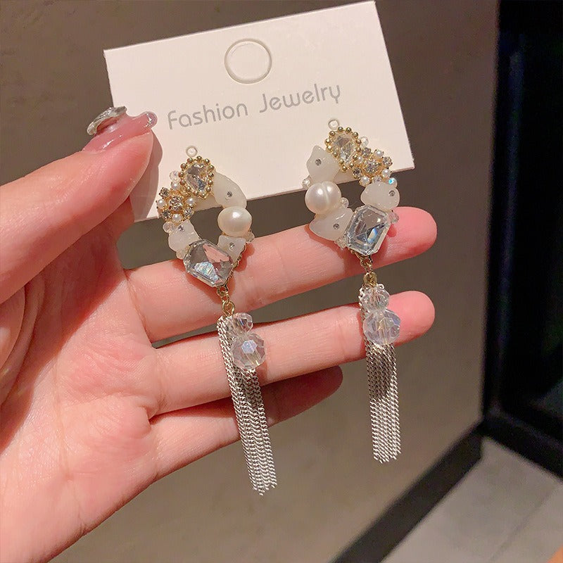 Handmade Boho Earrings Stylish Beaded Earrings Long Tassel Dangle Earrings