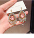 Linglang Handmade Silver Earrings Boho Beaded Earrings Vintage Heart-shaped Drop Earrings Boho Jewelry