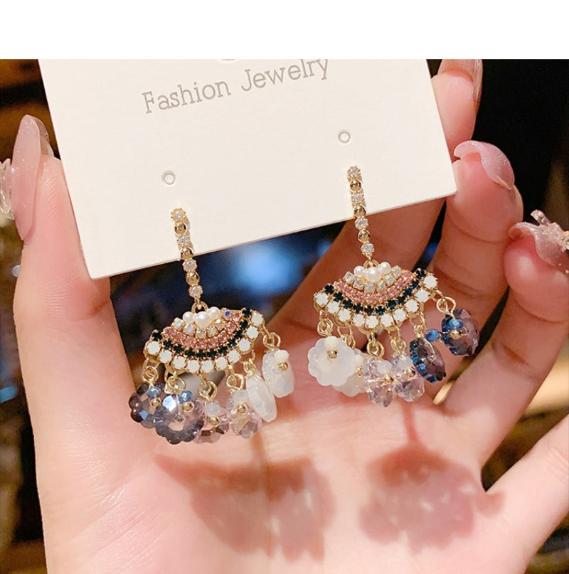 Linglang Beaded Drop Earrings for Women Handmade Colored Boho Statement Earrings Retro Dangle Earrings Jewelry Gifts