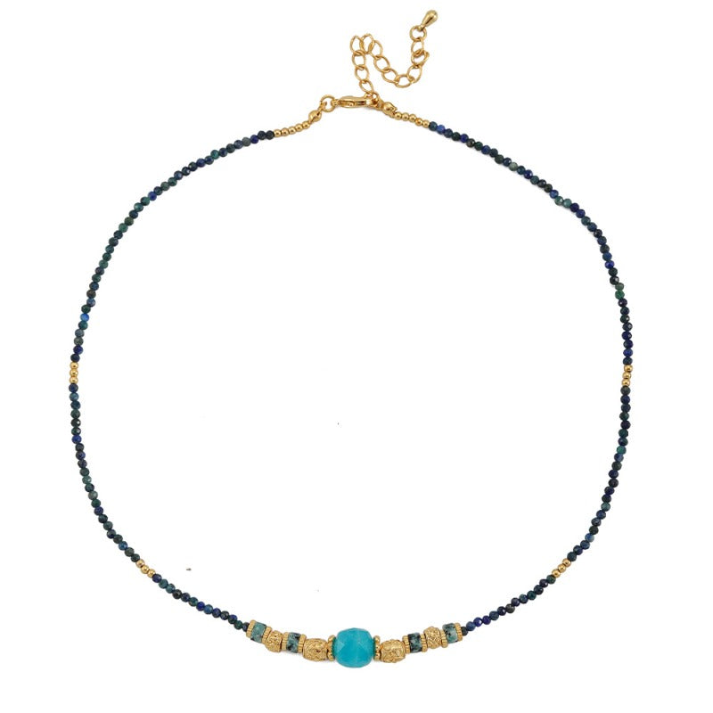 Linglang Boho Necklaces for Women Natural Stone Beaded Necklace Choker Handmade Jewelry Gift