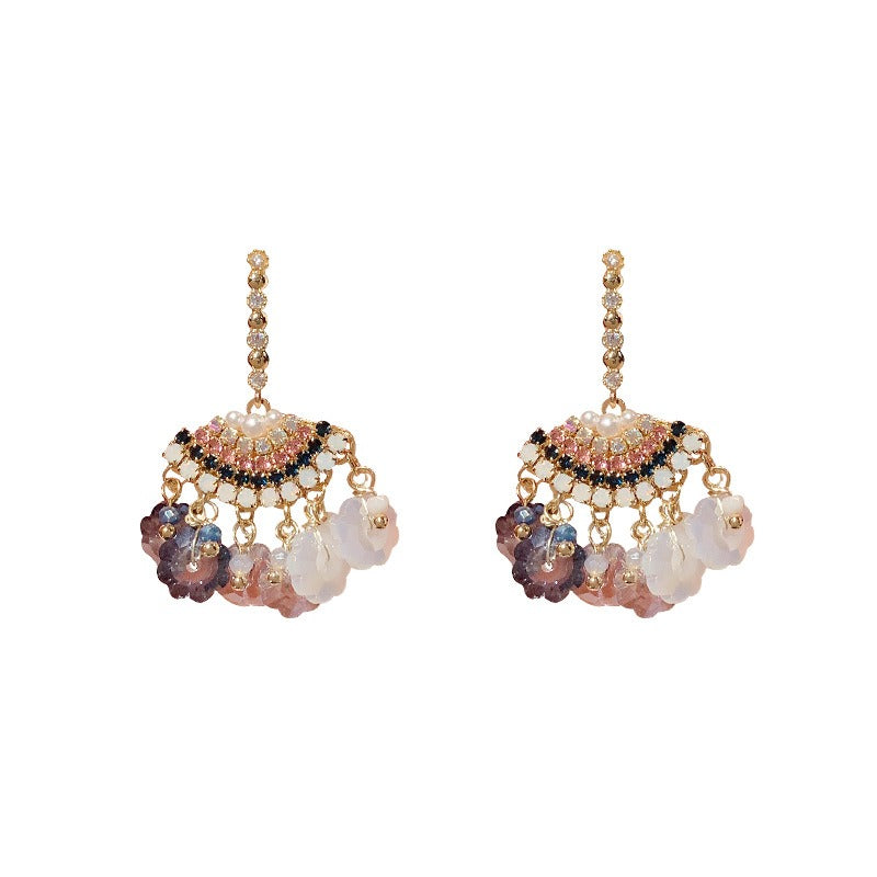 Linglang Beaded Drop Earrings for Women Handmade Colored Boho Statement Earrings Retro Dangle Earrings Jewelry Gifts