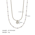 Linglang 18K Gold Plated Layered Necklace Retro Beaded Necklace Chain Gold Dainty Choker for Women