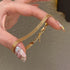 18K Gold Plated Flat Grid Bracelet Retro Bracelet Stack Adjustable Chain Bracelet Gold Jewelry for Women