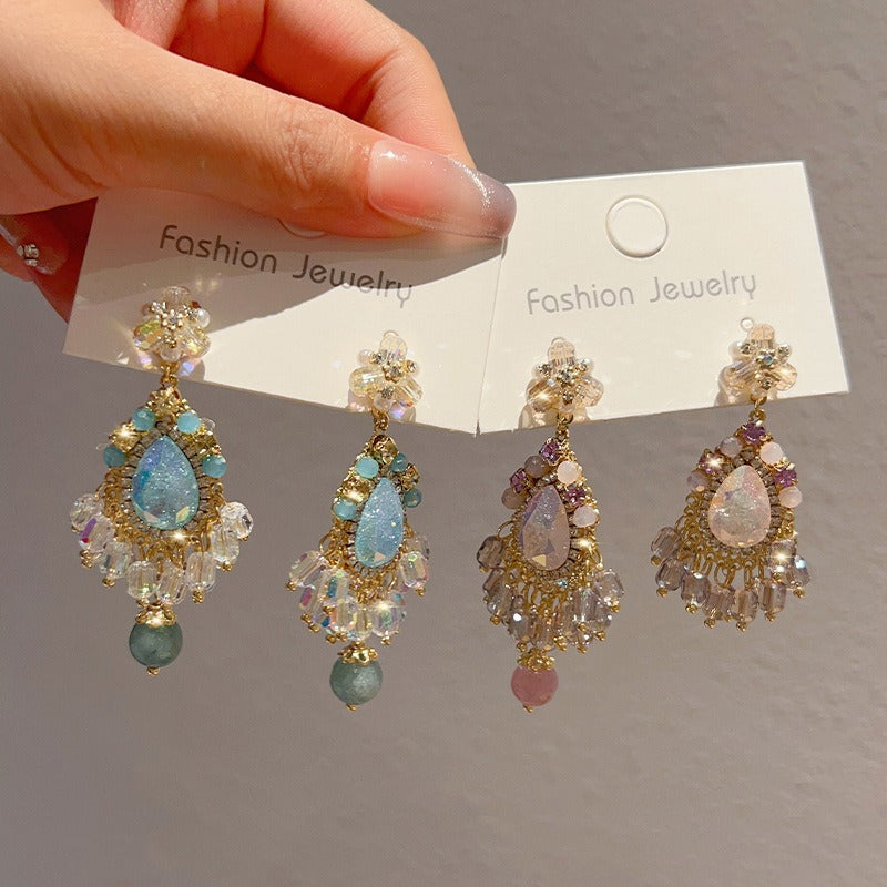 Linglang Handmade Beaded Earrings Boho Statement Earrings Retro Dangle Drop Earrings
