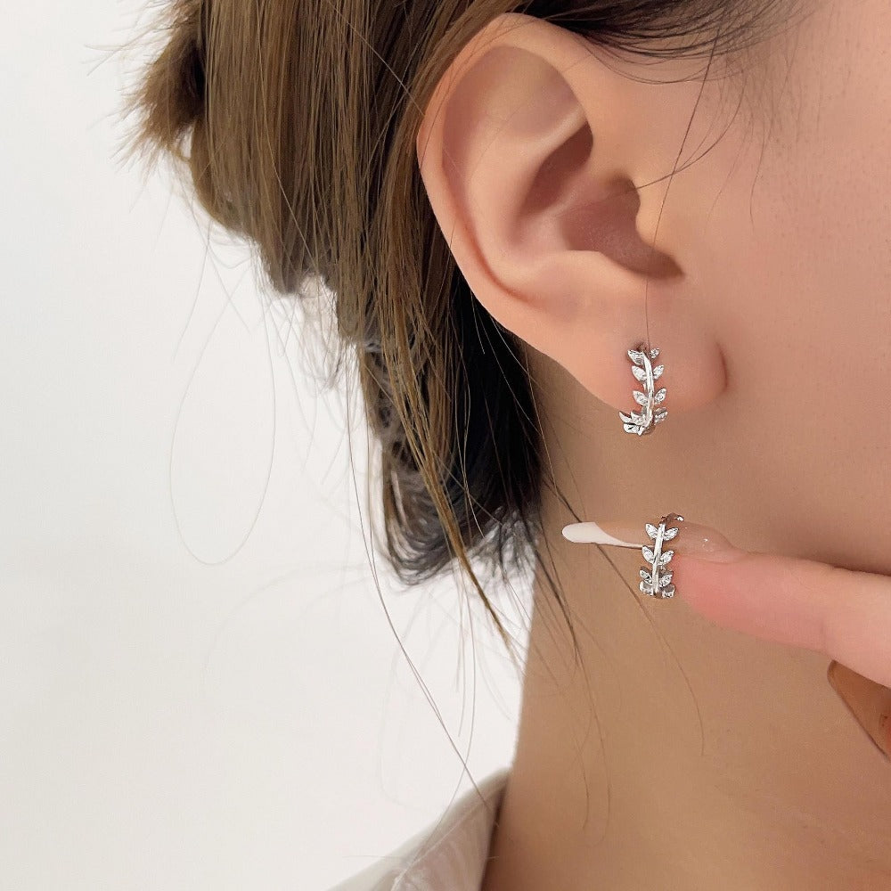 Linglang S925 Sterling Silver Cuff Earrings Dainty Sterling Silver Earrings Trendy Hoop Earrings