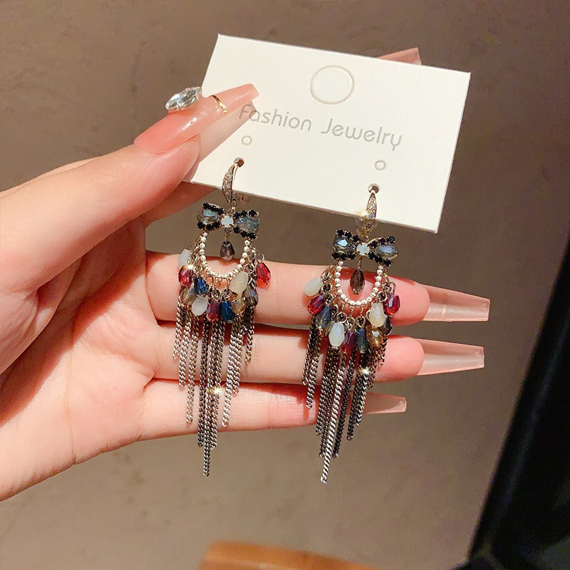 Handmade Boho Beaded Earrings Retro Tassel Earrings Drop Dangle Earrings