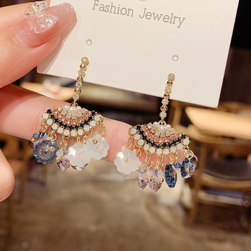 Linglang Beaded Drop Earrings for Women Handmade Colored Boho Statement Earrings Retro Dangle Earrings Jewelry Gifts