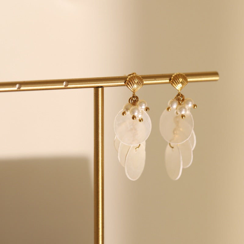 Linglang Light Weight Gold Plated Earrings Hypoallergenic Pearl Earrings Trendy Drop Earrings Gold Jewelry Gifts
