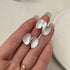 Linglang S925 Silver Fan-shaped Stud Earrings Vintage Silver Jewelry Matte Minimalism Earrings Chic Jewelry
