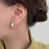 Linglang Matte Silver Hoop Earrings Minimalist Brushed Earrings Jewelry for Girls Dainty Hypoallergenic Earrings