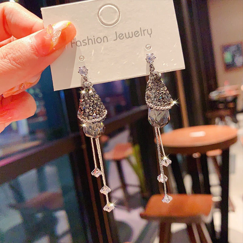 Linglang S925 Silver Boho Earrings Vintage Beaded Dangle Earrings Swarovski Crystal Earrings Retro Jewelry