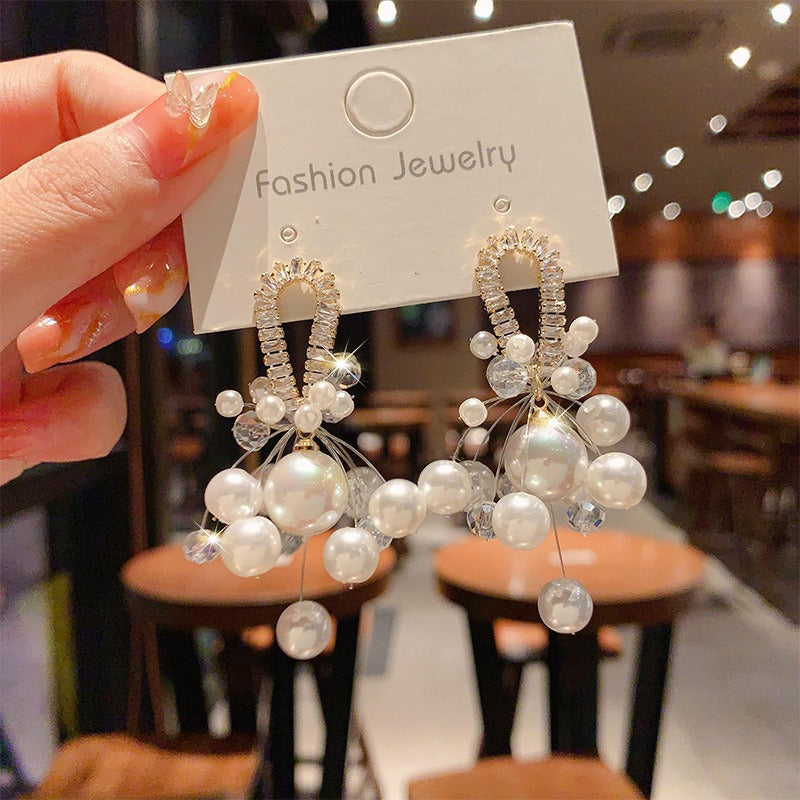 Linglang Boho Earrings for Women Trendy Pearl Earrings Beaded Earrings Stud Earrings Pearl Jewelry