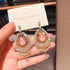 Linglang Handmade Silver Earrings Boho Beaded Earrings Vintage Heart-shaped Drop Earrings Boho Jewelry