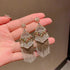 S925 Silver Boho Earrings Vintage Beaded Earrings Retro Dangle Earrings