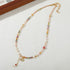 Linglang Handmade Colorful Beaded Necklace Natural Stone Pendant Necklace Freshwater Pearl Jewelry