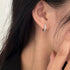 Linglang S925 Sterling Silver Small Hoop Earrings Cubic Zirconia Huggie Hoop Earrings Cuff Tiny Hoop Earrings